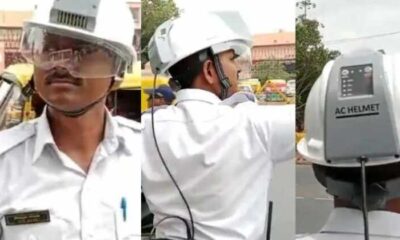 ac helmet for ahmedabad traffic police to beat heat