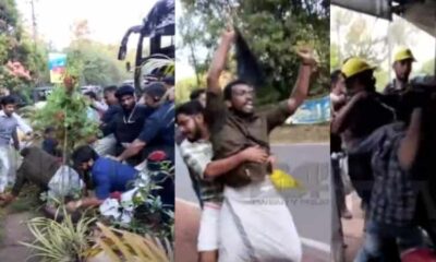 Youth congress black flag protest against Pinarayi vijayan