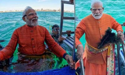 Narendra Modi drowned in Arabian Sea for perform Dwarka under water Puja